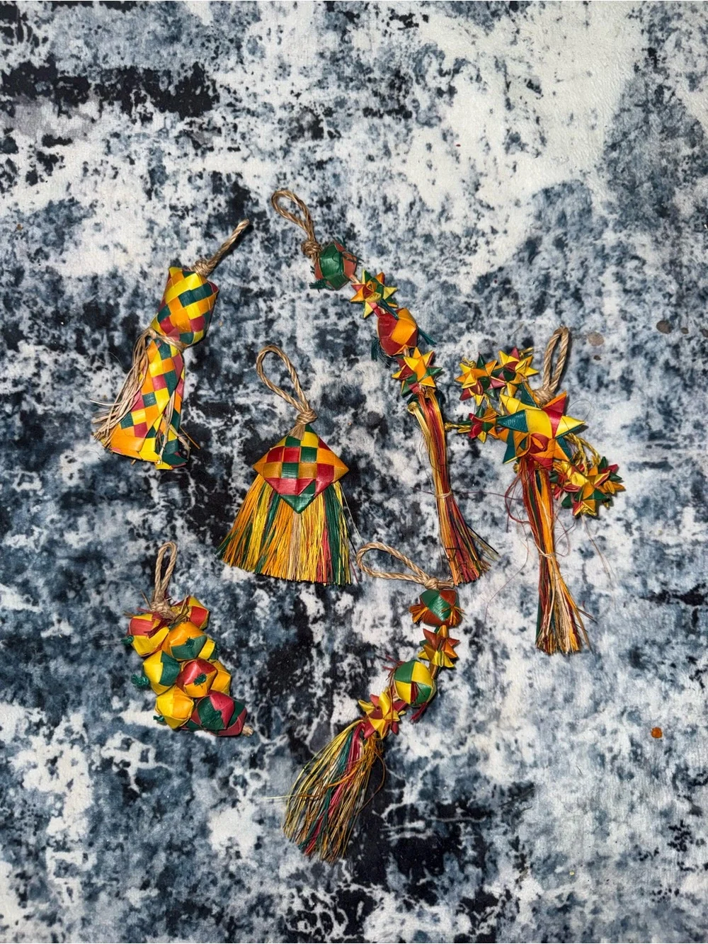 NEW Bird Toy Bundle Natural Woven Chew Toys Parrot Conure Cockatiel Set
